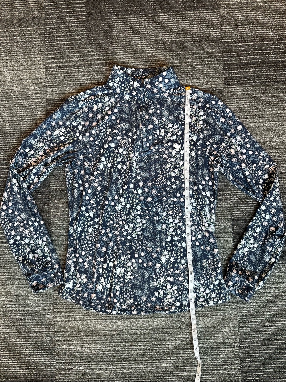 Bad Birdie Velocity Quarter Zip Golf Navy Floral Bloom Long Sleeve Top - SIZE M - Picture 6 of 9